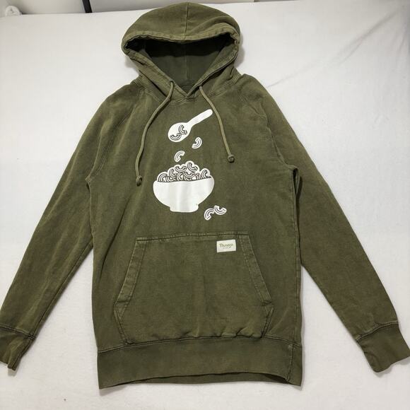 Panera Bread Adult Small Hoodie Employee Sweatshirt Mac & Cheese Olive Green - Picture 1 of 14
